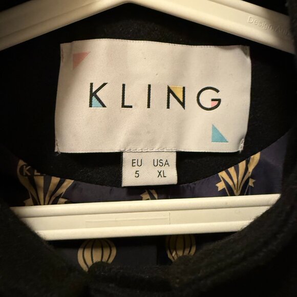 Kling 100% Wool Coat - Size EU 5 / USA Extra Large - Black - Picture 2 of 5